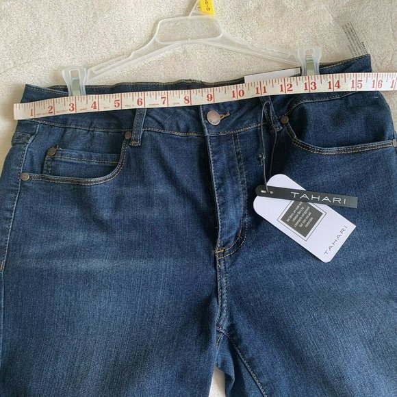Tahari Rayon Denim Skinny Blue Jeans size 12 - Picture 9 of 14